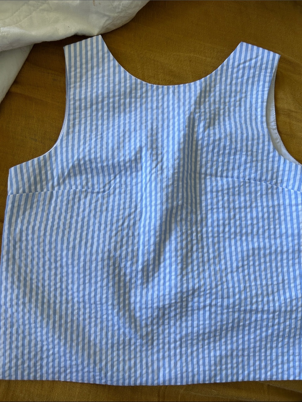 Classic Prep Blue and White Striped Sleeveless Top